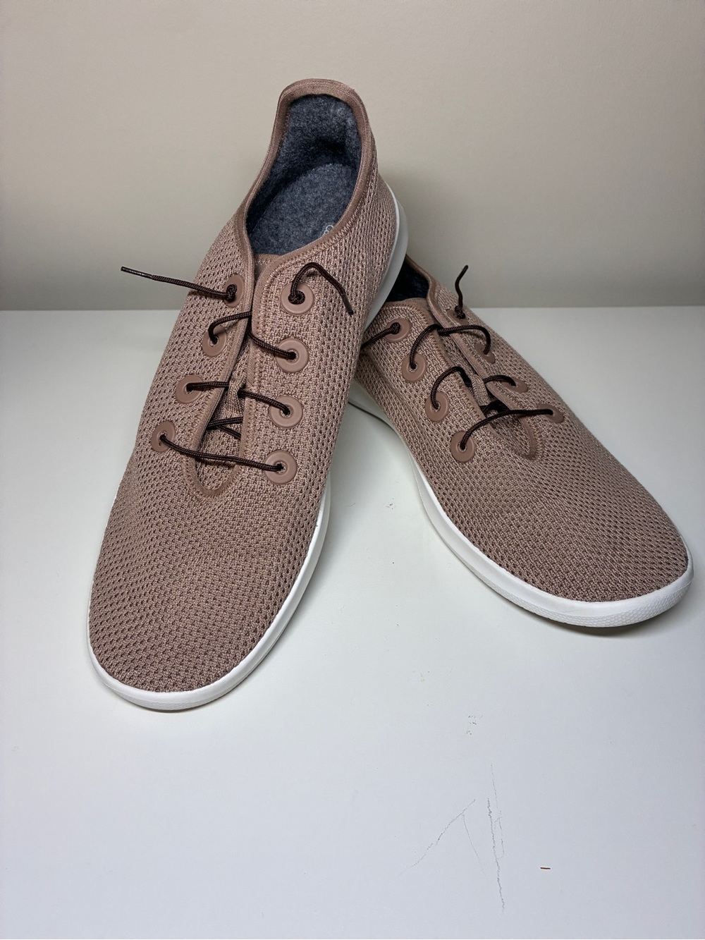 allbirds Tree Runner Knit Sneakers in Taupe/Tan/Khaki with White Sole
